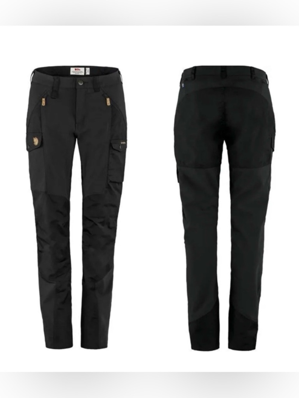 NWT Fjallraven Woman's Nikka Trousers Curved Fit Black Pants Size 12 US‎